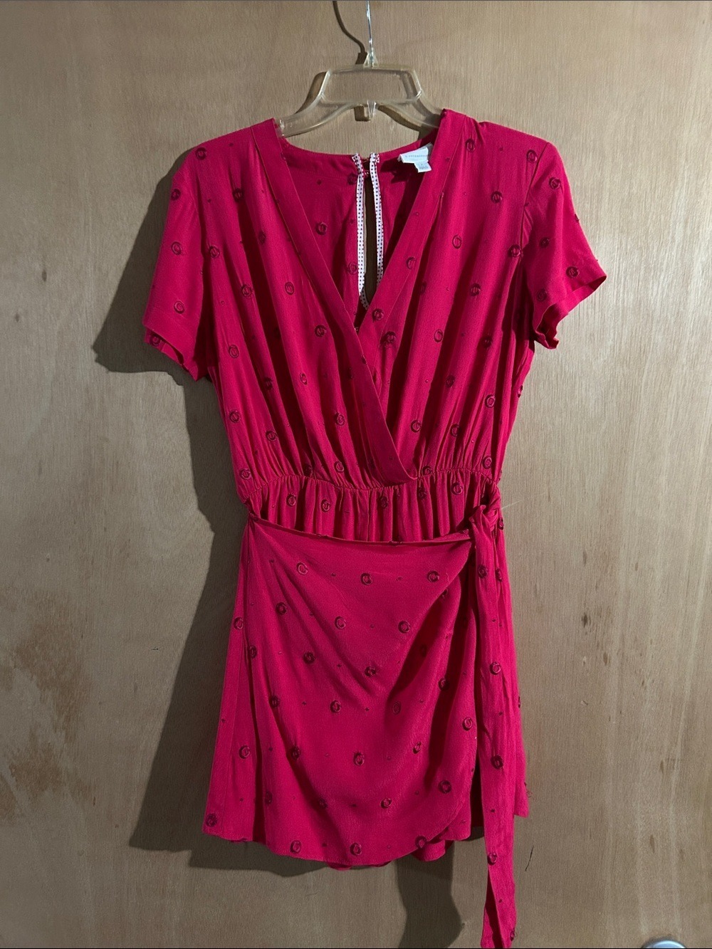 Anthropologie Women's Wrap Romper - Pink Short Sleeve